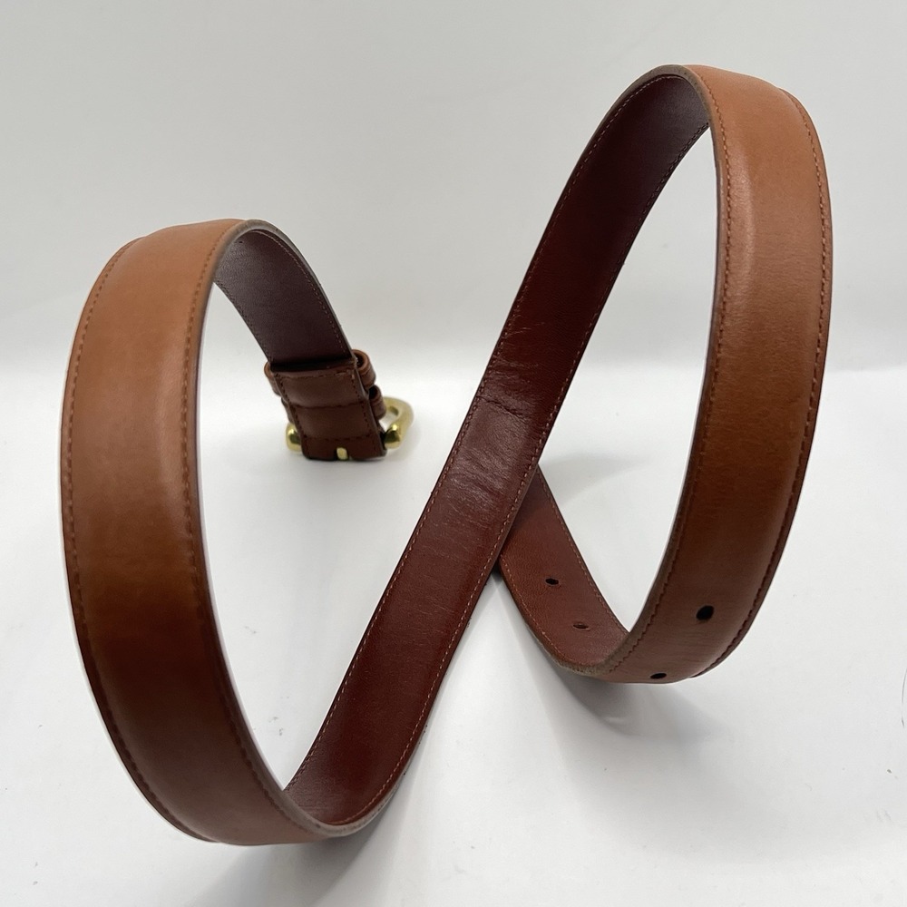 VTG Coach 8400 Glove Tanned Cowhide Belt Large British Tan Cognac Brass Buckle - Picture 2 of 8